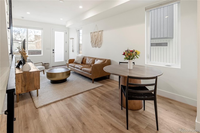 2012 W 46th Ave, Denver, CO 80211 - living area with wood finished floors, baseboards, and recessed lighting