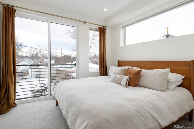 2012 W 46th Ave, Denver, CO 80211 - carpeted bedroom featuring access to exterior and recessed lighting