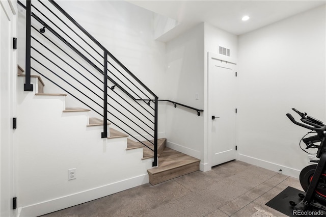 2012 W 46th Ave, Denver, CO 80211 - stairway with baseboards and recessed lighting