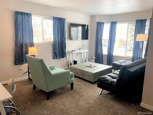 2200 W Moffat Pl, Denver, CO 80221 - living area featuring plenty of natural light, carpet, and baseboards