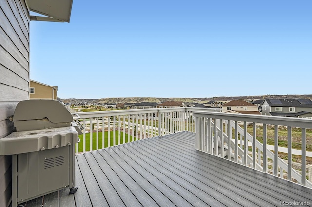 5256 Trails Edge Ln, Castle Rock, CO 80104 - deck featuring a yard, a residential view, and a grill