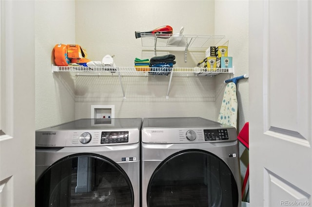 laundry room featuring washer and dryer