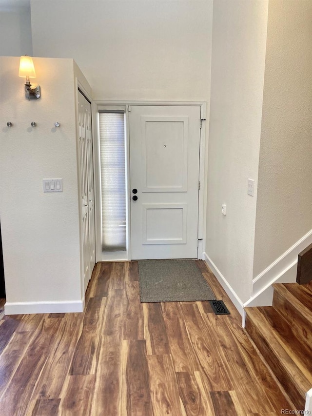 entryway featuring dark hardwood / wood-style floors