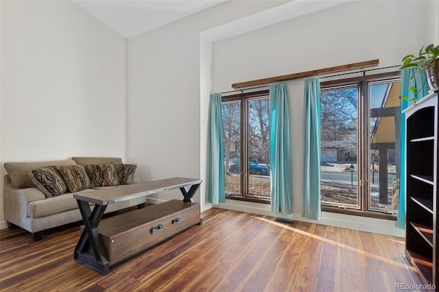 interior space with hardwood / wood-style floors