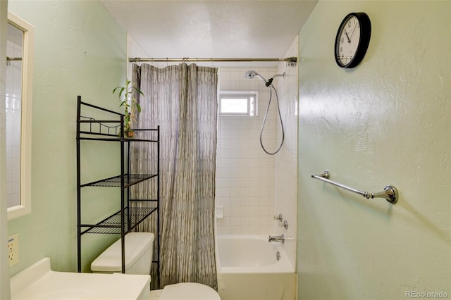 15980 County Road 306, Buena Vista, CO 81211 - bathroom featuring toilet, a textured wall, shower / bath combo, and vanity