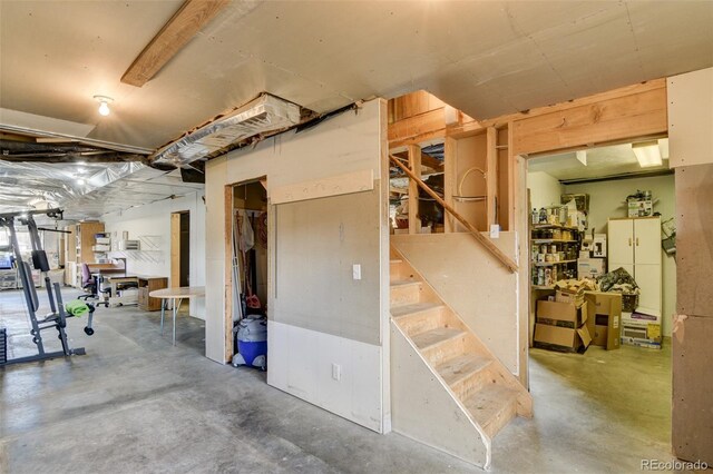 15980 County Road 306, Buena Vista, CO 81211 - unfinished basement featuring stairway