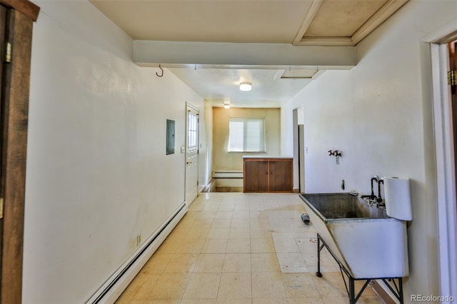 bathroom with a baseboard radiator