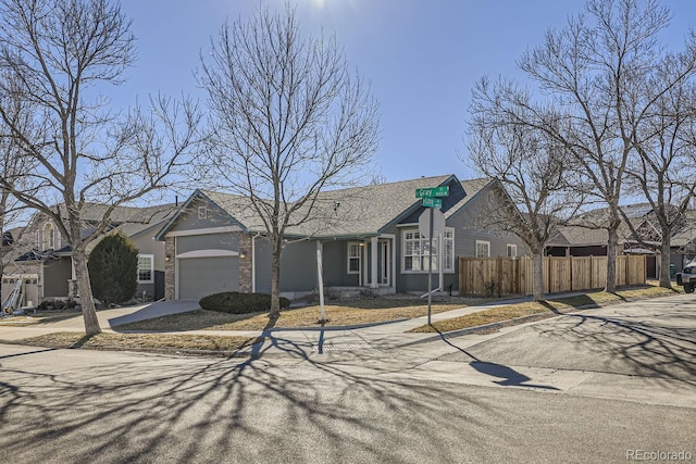 ranch-style home with a garage