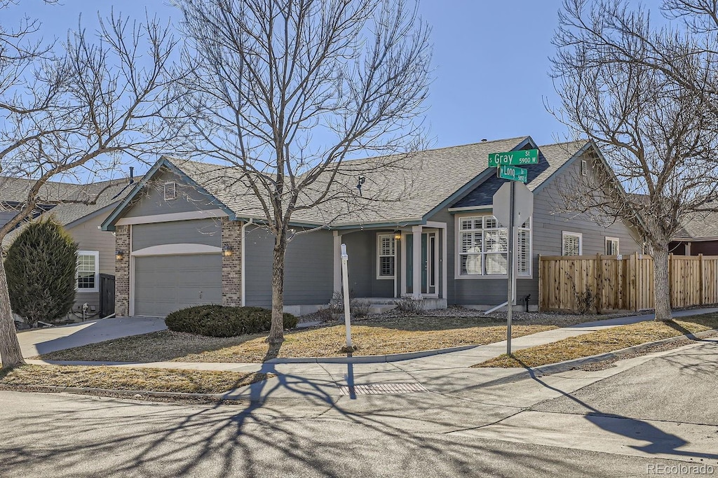 view of front facade with a garage