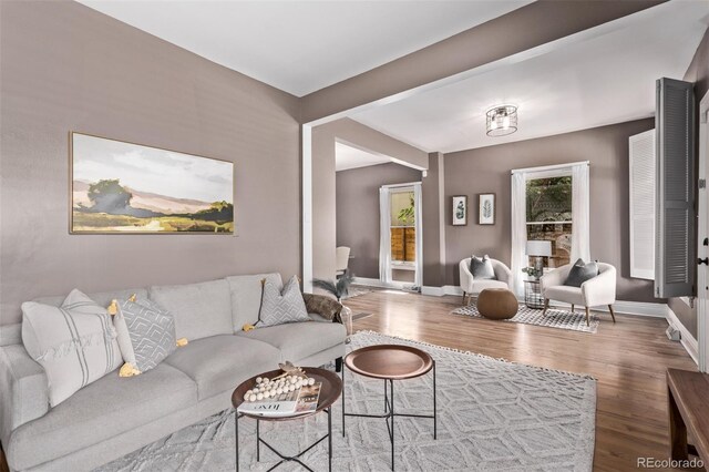 368 S Humboldt St, Denver, CO 80209 - living room with wood finished floors and baseboards