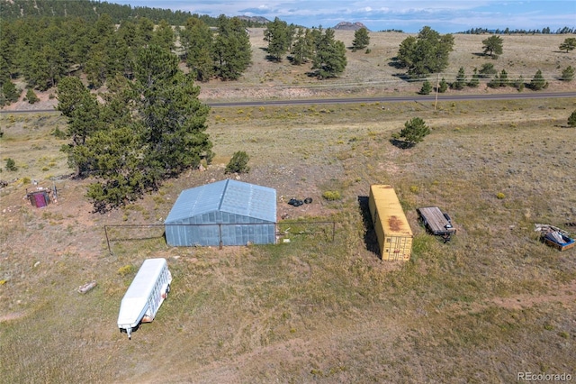 aerial view with a rural view