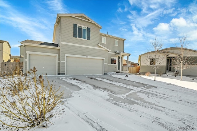 view of front property featuring a garage