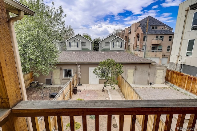 exterior space featuring a fenced backyard and a patio