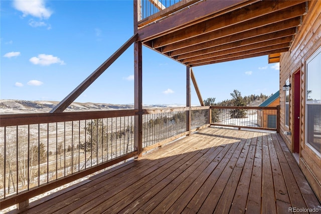 5844 Middle Fork Vis, Fairplay, CO 80440 - wooden terrace featuring a mountain view