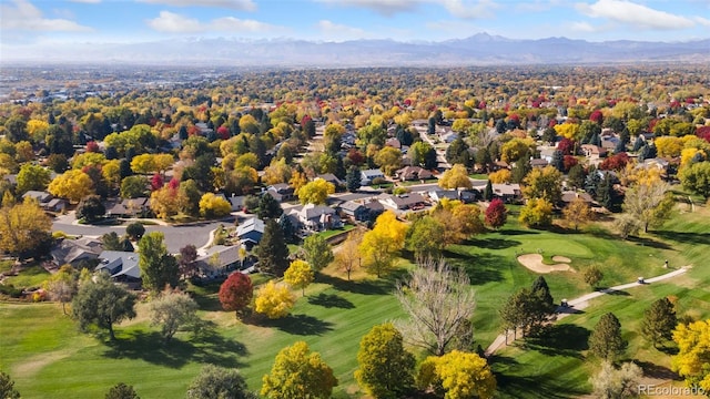 aerial view with a mountain view