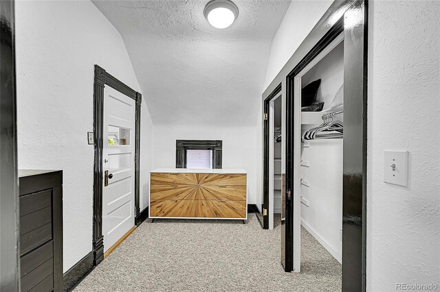 444 S Pearl St, Denver, CO 80209 - hall with a textured ceiling, carpet floors, and a textured wall