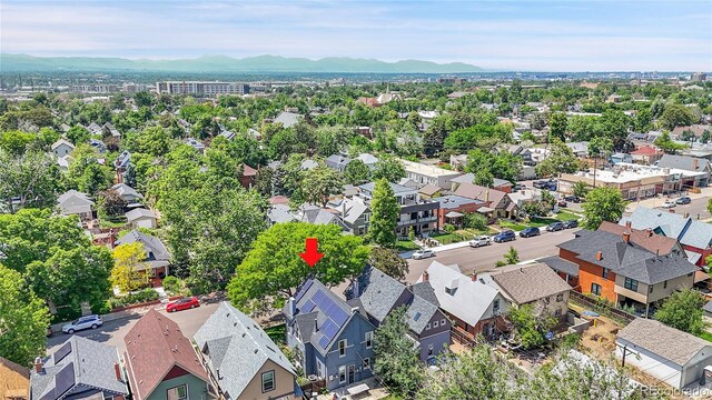 444 S Pearl St, Denver, CO 80209 - aerial perspective of suburban area with mountains