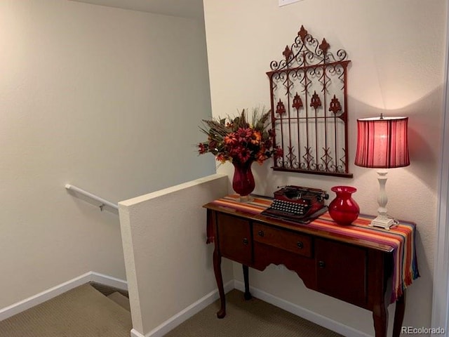 interior space featuring carpet floors