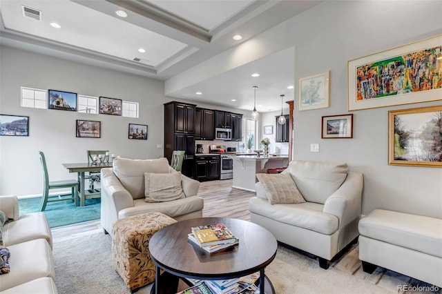 5519 Genoa St, Denver, CO 80249 - living room featuring recessed lighting and light wood finished floors