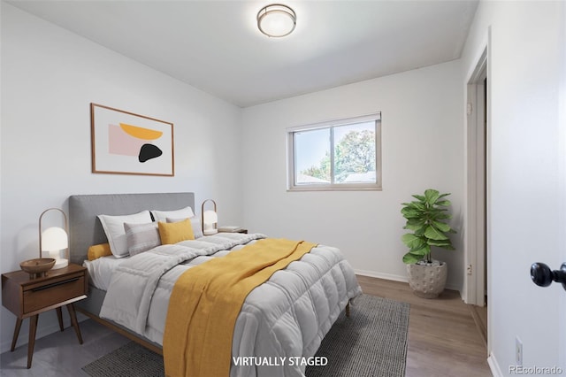 bedroom featuring light hardwood / wood-style flooring