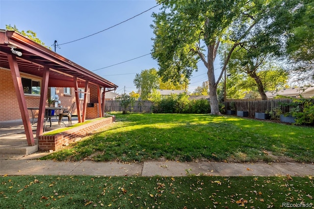 view of yard with a patio