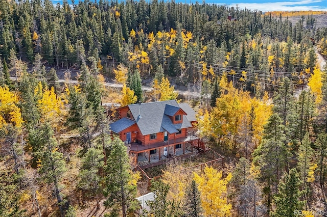 1666 High Creek Rd, Fairplay, CO 80440 - aerial view of property and surrounding area featuring a heavily wooded area