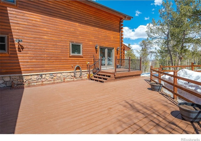 1666 High Creek Rd, Fairplay, CO 80440 - wooden terrace featuring french doors