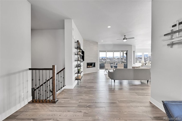 hall featuring hardwood / wood-style flooring