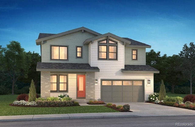 view of front of house featuring an attached garage and concrete driveway