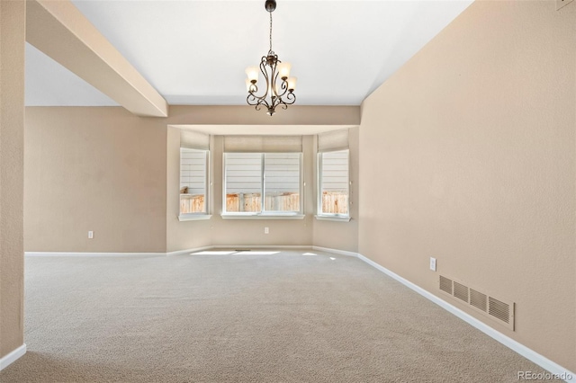 8985 Edgewood Ln, Highlands Ranch, CO 80130 - carpeted empty room featuring baseboards and a chandelier