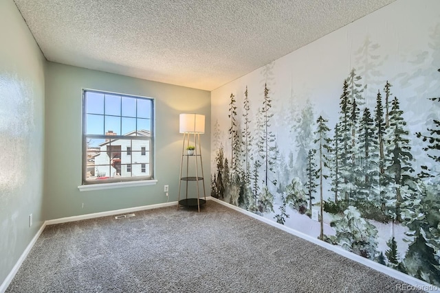 spare room with carpet floors and a textured ceiling