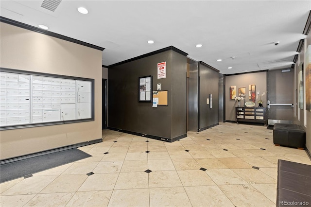 1150 Vine St Unit 306, Denver, CO 80206 - lobby featuring crown molding and recessed lighting