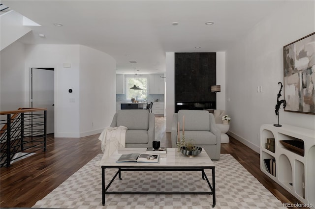 3130 Wyandot St, Denver, CO 80211 - living area with wood finished floors and recessed lighting