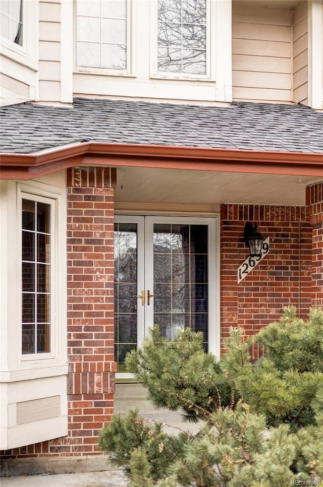 doorway to property with french doors