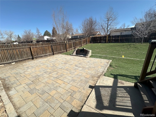 view of patio with a fenced backyard