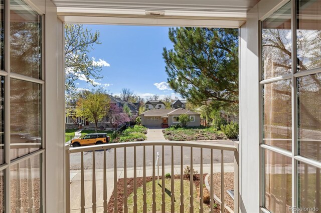 balcony with a residential view
