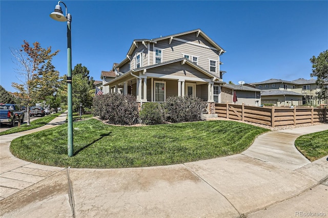 view of front of home with a front yard