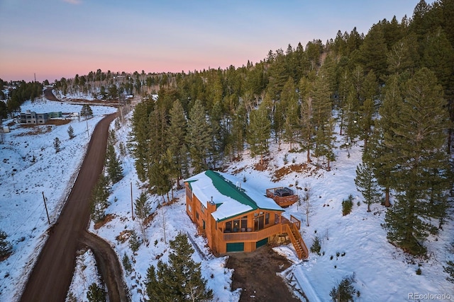 view of snowy aerial view