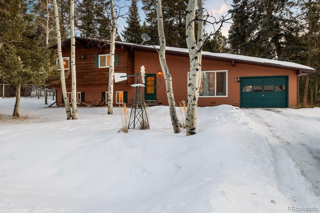 view of front of house with a garage