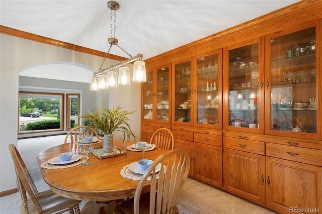 3 Silverberry, Littleton, CO 80127 - dining space featuring light carpet and crown molding
