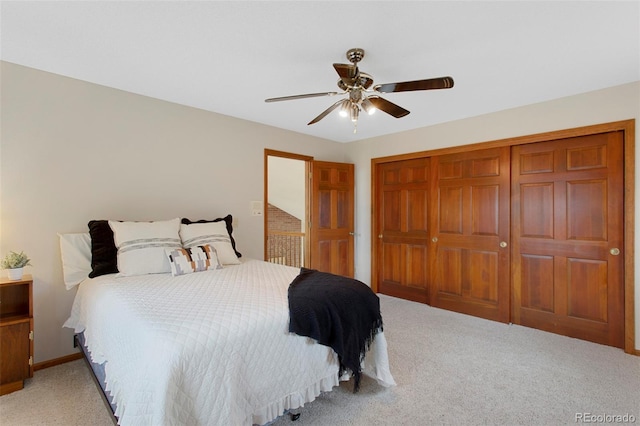 3 Silverberry, Littleton, CO 80127 - bedroom featuring light colored carpet, ceiling fan, and a closet