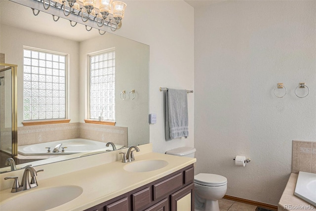 29751 E 163rd Pl, Brighton, CO 80603 - full bathroom with a bath, toilet, a shower stall, and a sink