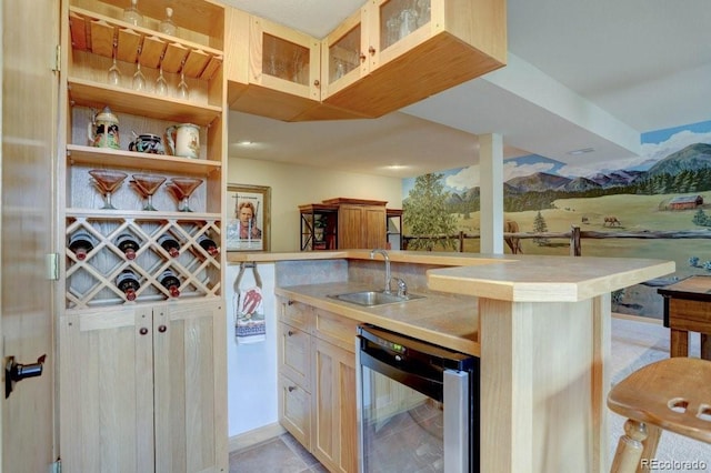 220 Long Ridge Dr, Bailey, CO 80421 - indoor wet bar with wine cooler and baseboards
