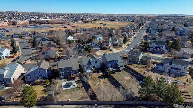 aerial view with a residential view