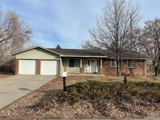 single story home with a garage