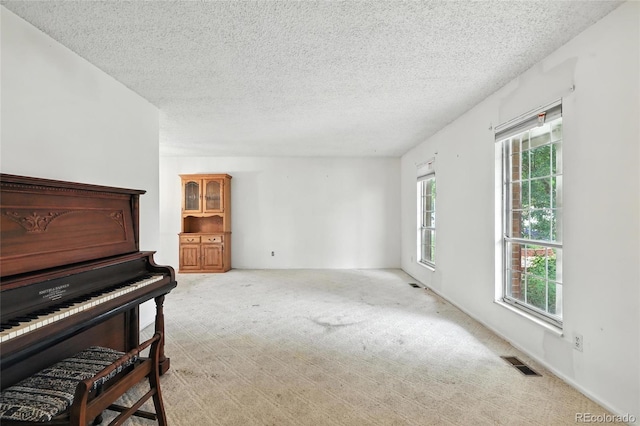 2527 S Ouray Way, Aurora, CO 80013 - unfurnished living room featuring carpet, healthy amount of natural light, and a textured ceiling