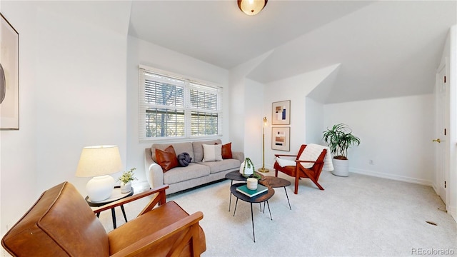 203 S Jackson St, Denver, CO 80209 - living area with carpet and lofted ceiling
