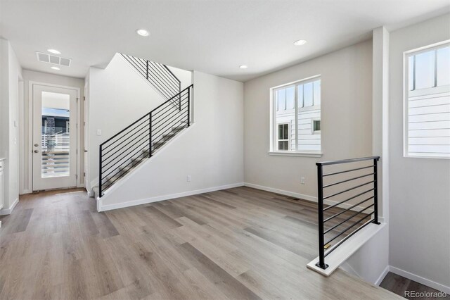 interior space with wood-type flooring