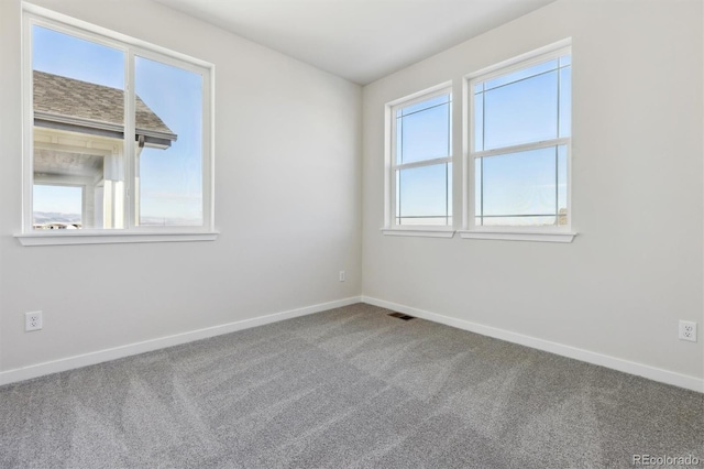 carpeted empty room featuring plenty of natural light