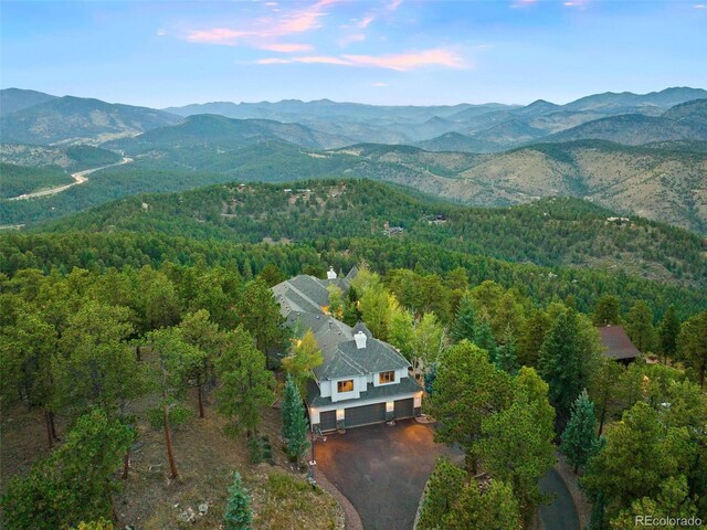 aerial view featuring a mountain view